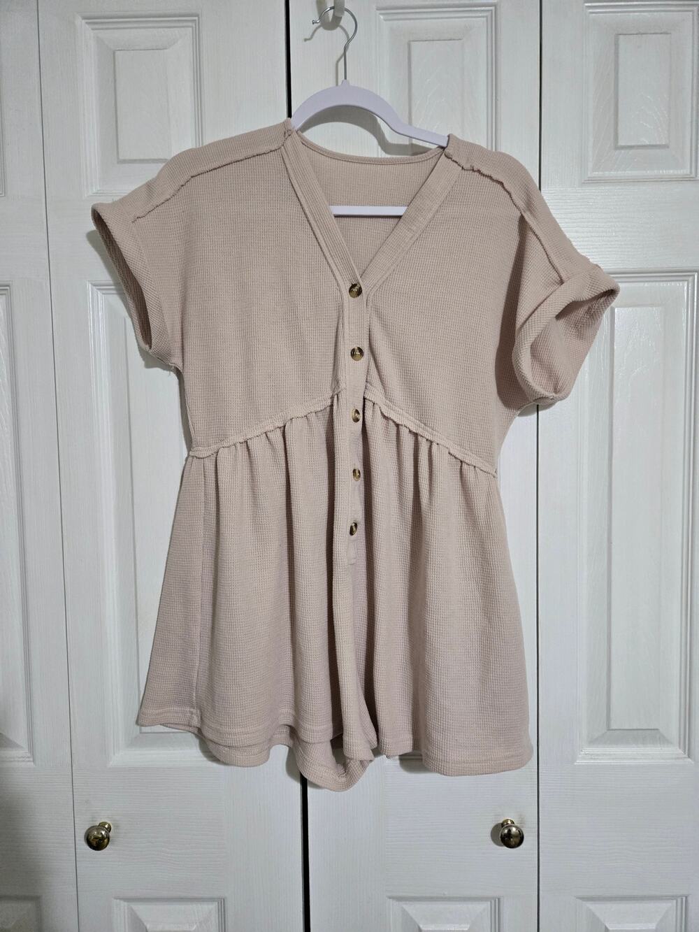 Shein medium women's cream colored knit romper